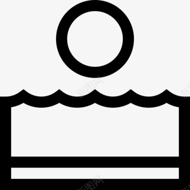 温水潜水28线性图标图标