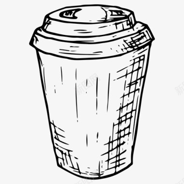 咖啡杯饮料手绘图标图标