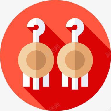 10xs耳环非洲10扁平图标图标