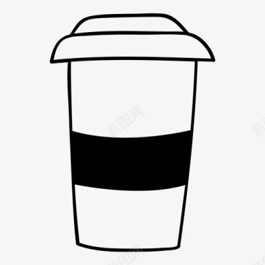 咖啡杯饮料手绘图标图标