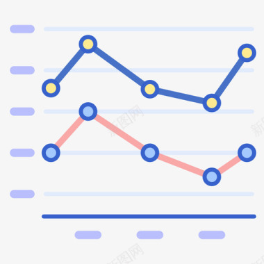 黄色信息图折线图信息图6线颜色图标图标