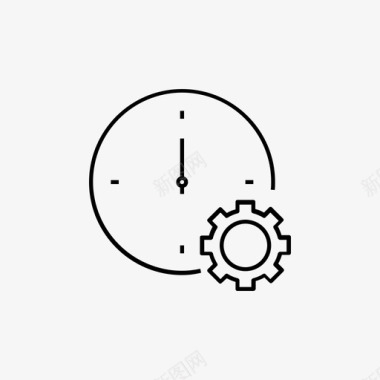 双色数字时间业务时钟图标图标