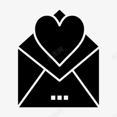 情人节的情书情书卡片信件图标图标