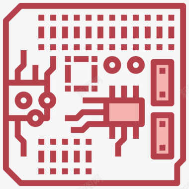 红色拼接Pcb电子元件4红色图标图标