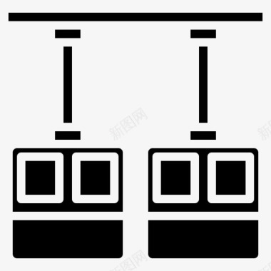 公园园林缆车主题公园5填充图标图标