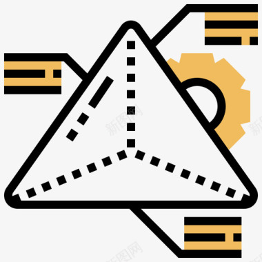 几何学茎17黄色阴影图标图标