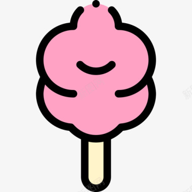 棉花糖云彩棉花糖甜点和糖果6线性颜色图标图标