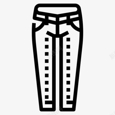 牛仔裤女式旅行包装2直线型图标图标