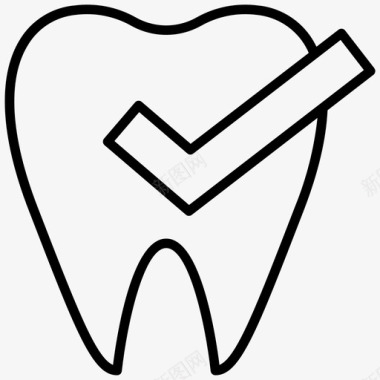 检查标记复选框牙齿检查检查标记牙齿图标图标