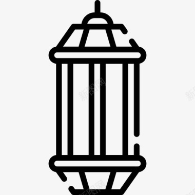 灯笼中世纪50年代直纹图标图标