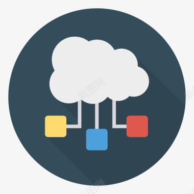 双色数字云数字营销134循环图标图标