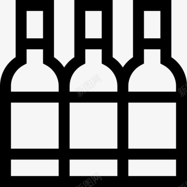葡萄酒瓶零售41直列图标图标