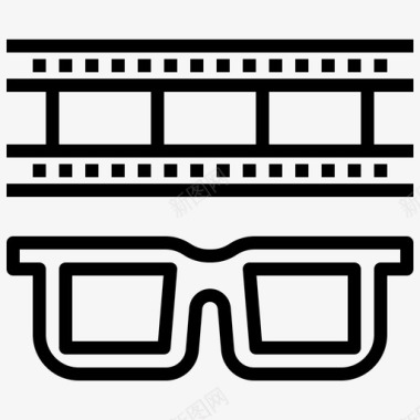 3d眼镜视频制作23线性图标图标