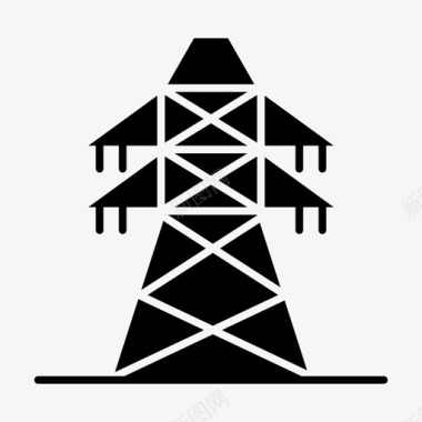 矢量铁塔电力铁塔能源图标图标