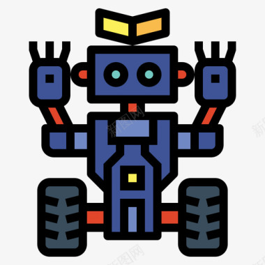 10xs机器人机器人10线性颜色图标图标