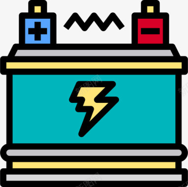 电能背景电池电能6线颜色图标图标