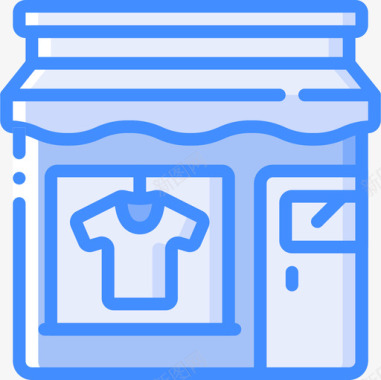 便利服装店便利设施5蓝色图标图标