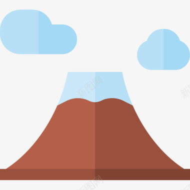 古堡风景富士山风景61平坦图标图标