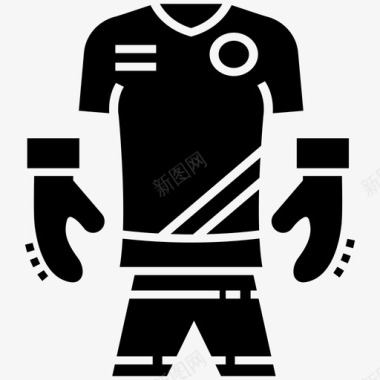 运动套件足球服装足球装备图标图标