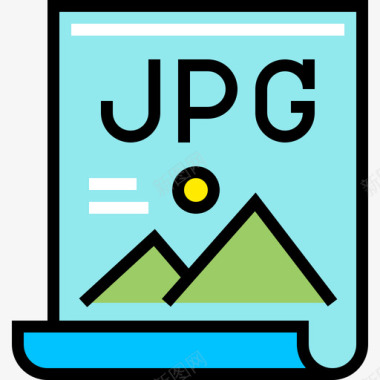 JPG文件格式文件网页和图形1线颜色图标图标