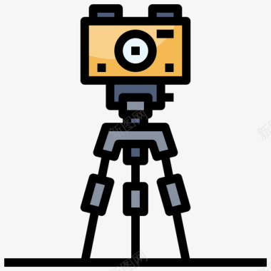 最好的三脚架摄像机三脚架视频制作22线性彩色图标图标