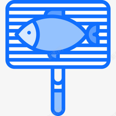 鱼烧烤28蓝色图标图标