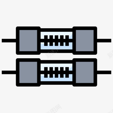 迷人彩色线性彩色电子元件保险丝图标图标