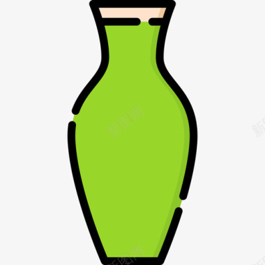 花瓶家居用品15线性颜色图标图标
