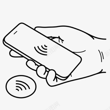 NFC近场通信移动pos支付非接触支付移动支付图标图标