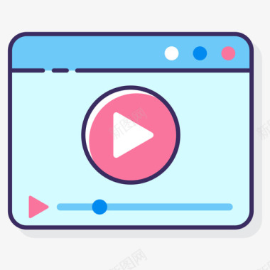 视频图标素材视频播放器通信媒体3线性彩色图标图标