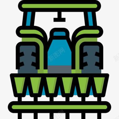 播种机农场50线性颜色图标图标