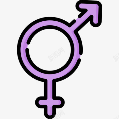 性别Bigender性别认同1线性颜色图标图标