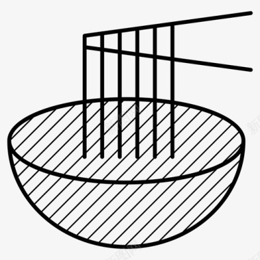 筷子素材面条碗筷子图标图标
