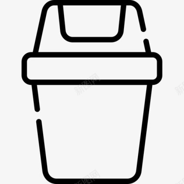 垃圾桶家用物品24直线型图标图标