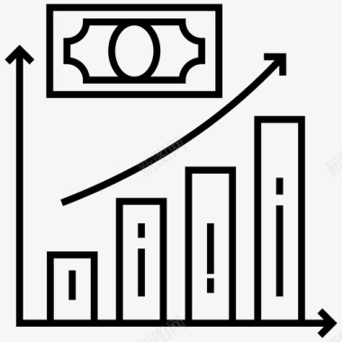增长曲线图业务成功财务增加资金增长图标图标