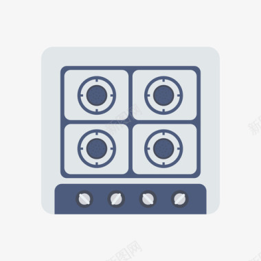 燃烧器家用设备和电器5扁平图标图标