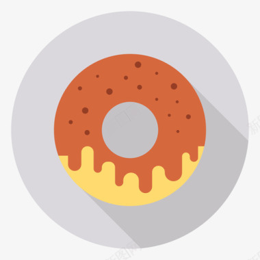甜甜圈食品和饮料30圆形图标图标