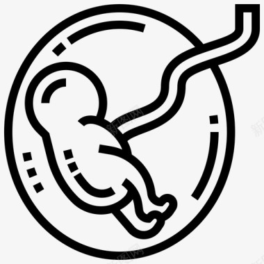 胎儿健康检查直系图标图标