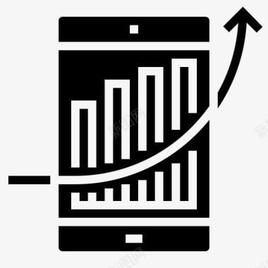 移动增长分析图表图标图标