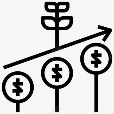 投资人物增长投资15线性图标图标