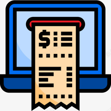 电子商务矢量收据电子商务112线性颜色图标图标
