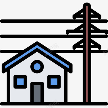 房子电工9彩色图标图标
