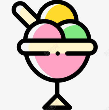 冰糕甜点和糖果7颜色省略图标图标
