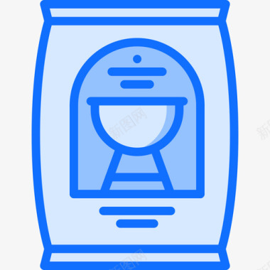 木炭烧烤28蓝色图标图标