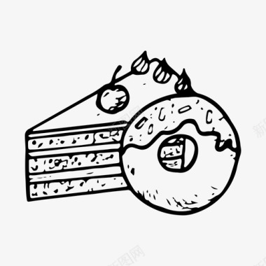 甜点蛋糕甜甜圈图标图标