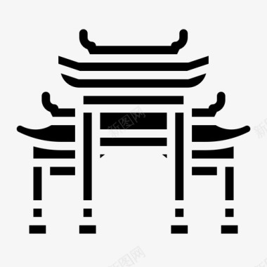 牌坊建筑中国图标图标