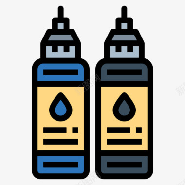 颜料墨水墨水纹身10线颜色图标图标