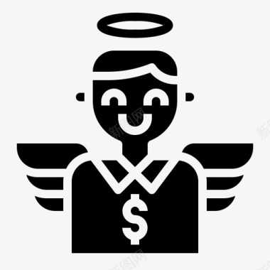 天使天使投资人商人捐款图标图标