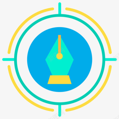 创意羽毛钢笔钢笔创意17扁平图标图标