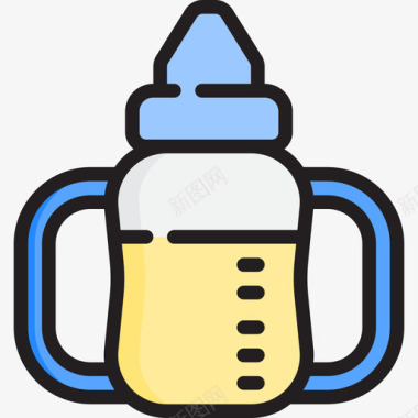 吸管杯吸管杯婴儿110线性颜色图标图标